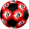 SIZE 5 Atlas Football Club (Black & Red Background) Soccer Ball Colorful All Ages Machine Stitched PVC Competition Ready Durable High-Bounce