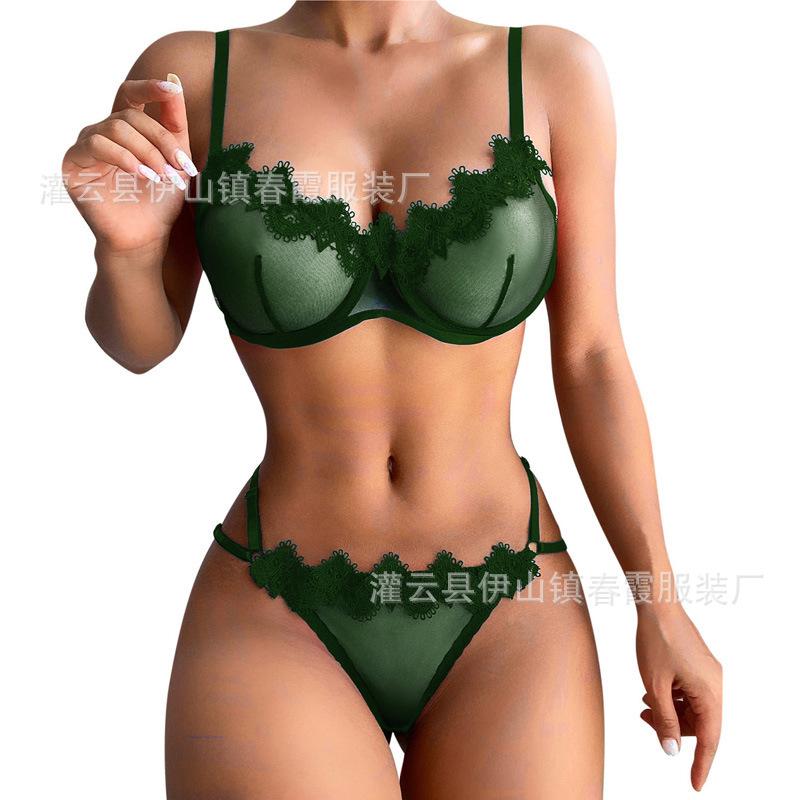 Beauty ebay hot-selling women's clothing hollow belt steel ring three-point sexy underwear set is sent on behalf of one person.