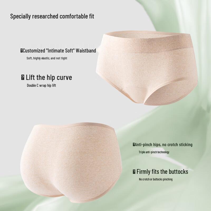 Oudifen Women's 7A Antibacterial Cotton Briefs