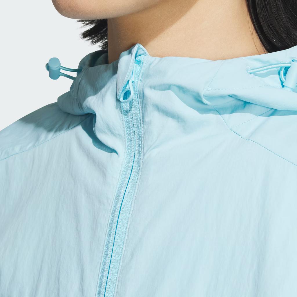 Adidas Logo Jacket Short Hooded Women Outerwear Prayer-Blue JI6882