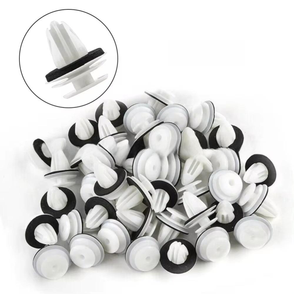 100pcs/set White Door Panel Clips Plastic Bumper Clips Durable Retainer Clips Car Interior
