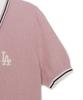Emelbi Women'S Varsity Color Block Polo Short Sleeve Knit La (L.Pink)