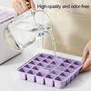 Large Capacity Ice Cube Maker with Storage Bin Shovel 50 Cube Ice Container BPA-Free Easy-Press Ice Cube Tray for Home Camping Party
