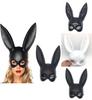 Schwarze Hasenmaske für Erwachsene aus PVC-Material, perfekt für Halloween, Cosplay und Kostümpartys