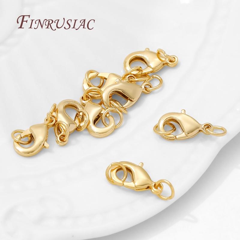 Wholesale 14K Gold Plated Lobster Clasp with Closed Rings,Clasps For Bracelets Necklaces Accessories DIY Jewelry Making Supplies
