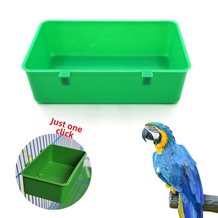 Bird Water Bath Tub Pet Bowl Parrots Parakeet Birdbath Cage Hanging Plastic Bird Pigeons Cage Water Food Feeder Bird Pet