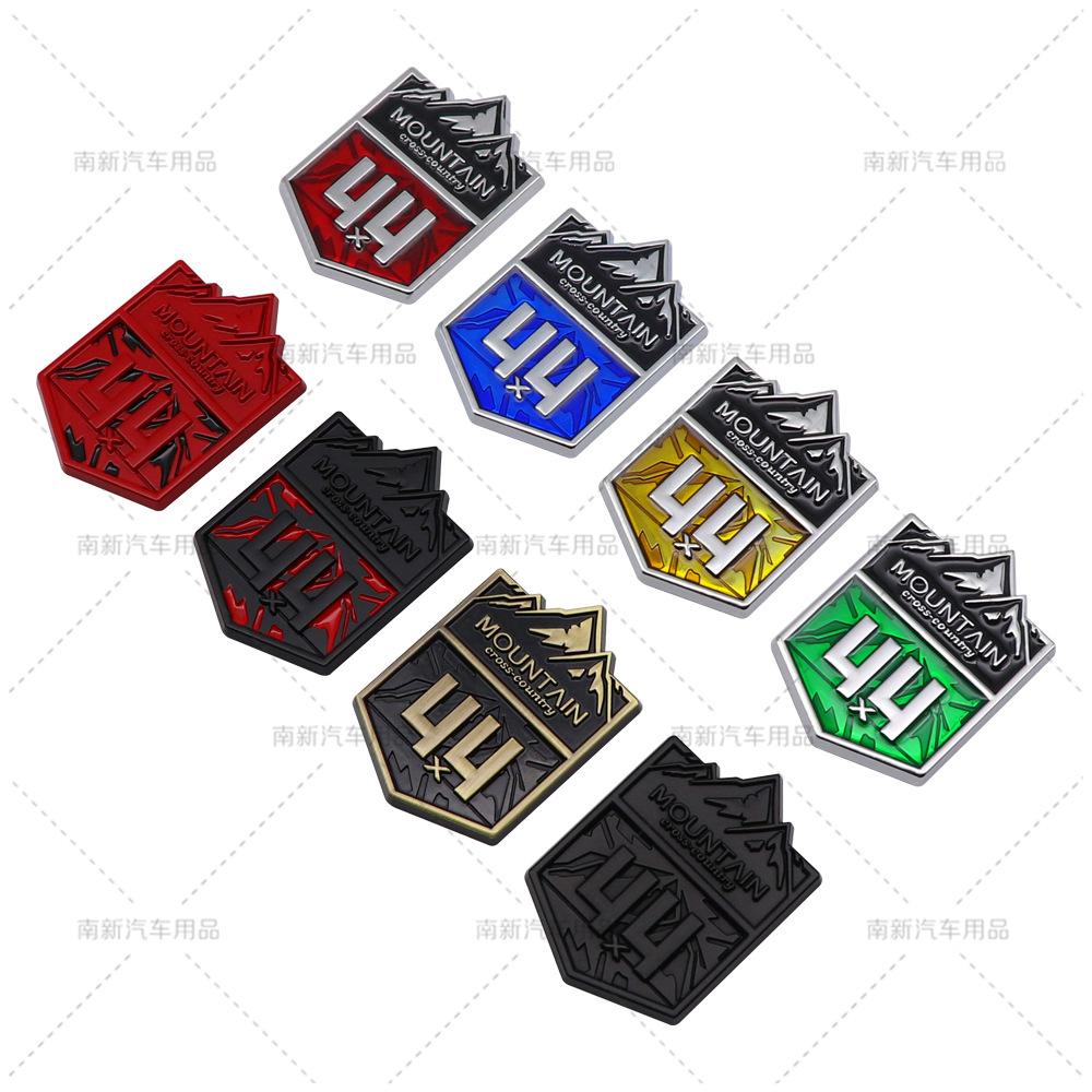 3D Metal 4X4 Mountain Cross Country Badge Auto 4WD Grille Emblem  Car Stickers For  Wrangler  Highlander Car Styling
