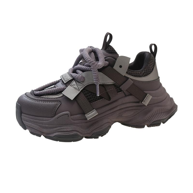 

Кроссовки Qiao Feifei женские весна 2024 модные сетчатые повышенной воздухопроницаемости на толстой подошве кроссовки папы увеличивающие рост и стройнящие 40 фиолетовый