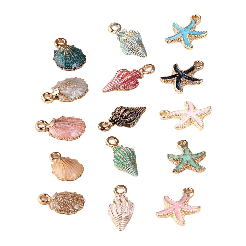 Alloy Conch Shell Starfish Pendant for Bracelets Necklaces and Keychains Beach Theme Accessories Jewelry Supplies