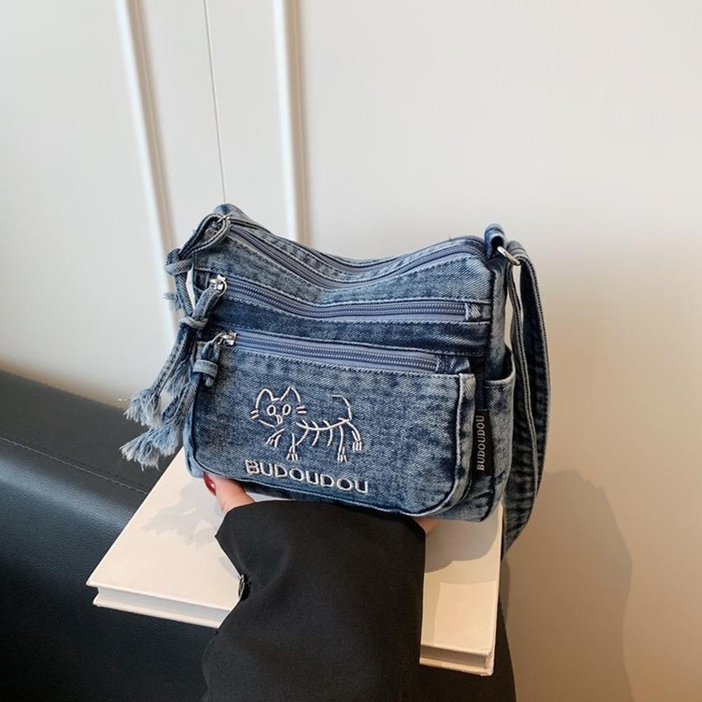 Lightweight Large Capacity denim Multipurpose Storage Bag for Daily Use