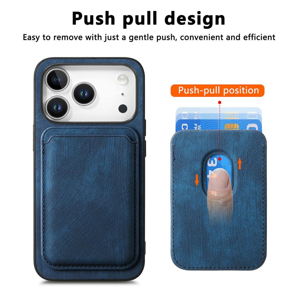 For iPhone 17 Pro Case Retro Leather + TPU Phone Cover with Detachable Card Slot