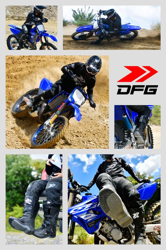 DFG Flex Boots Ideal for beginners and intermediate riders Flat sole motocross boots A9907 [Dirt Freak] 2.0 24.5cm - off-road -