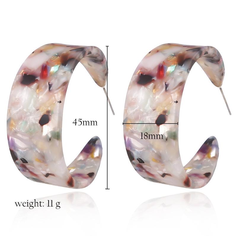 Heiß verkaufte neue personalisierte Acrylanhänger übertrieben große C-förmige Ohrringe
