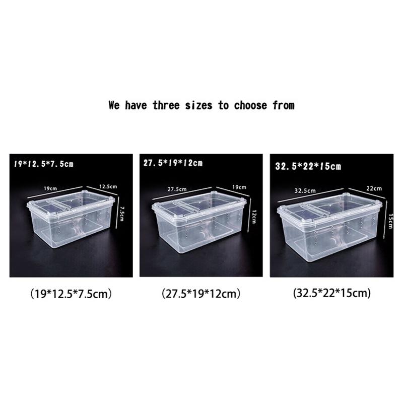 Reptile Breeding Box Secure Portable Terrarium with Clear View Escape Proof Lid for Transport and Pet Display
