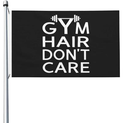 1pc Multi-Size Optional Gym "Hair Doesn'T Matter" Flag with Brass Buttonhole, Bright Colored And Fade-Proof Outdoor Flag Banner, Breeze Flag, Home Gar
