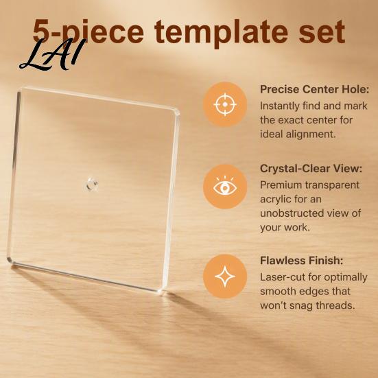 DIY Bastelbedarf 5 Stück Nadelspitze Acryl Vorlagen Set Präzises Mittelloch Design Stoffmuster Markierungswerkzeuge