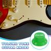 uxcell Set Metric Top Hat Bell Knobs 1 Volume 2 Tone Control Guitar Knob Set for Electric Guitar Bass Split Shaft Pots Green White 3-Piece