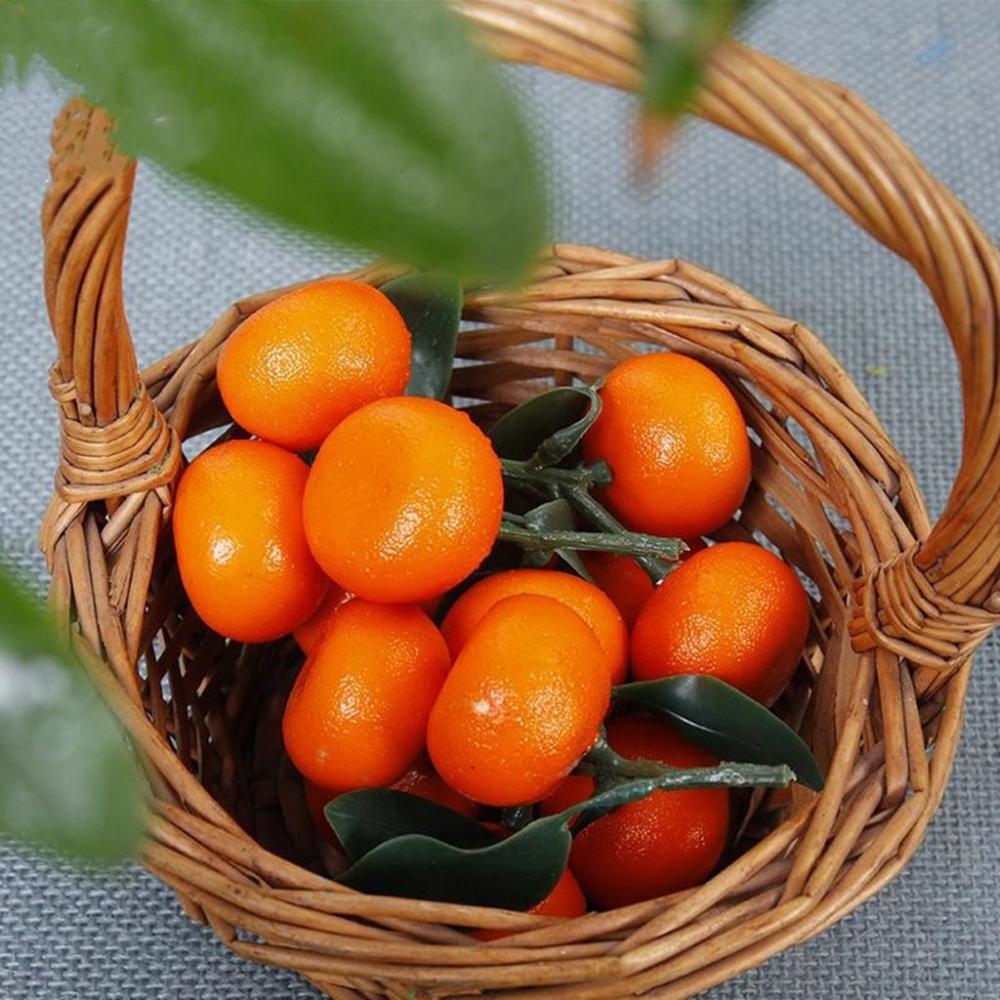 with Fruits and Leaves 3-6 Branches Artificial Fruit Fake Oranges Tangerine Model Party Decor