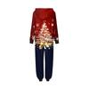 Christmas Print Parent-Child Outfit Hooded Zipper One-Piece Fashionable Home Suit Set