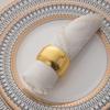 Reusable Metal Napkin Rings Hammer Pattern Dinner Napkin Holders For Wedding Dining Table Decor