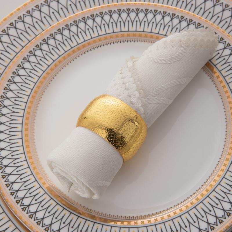 Reusable Metal Napkin Rings Hammer Pattern Dinner Napkin Holders For Wedding Dining Table Decor