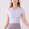 Damen Sommer Mesh Kurzarm Twist Yoga Top