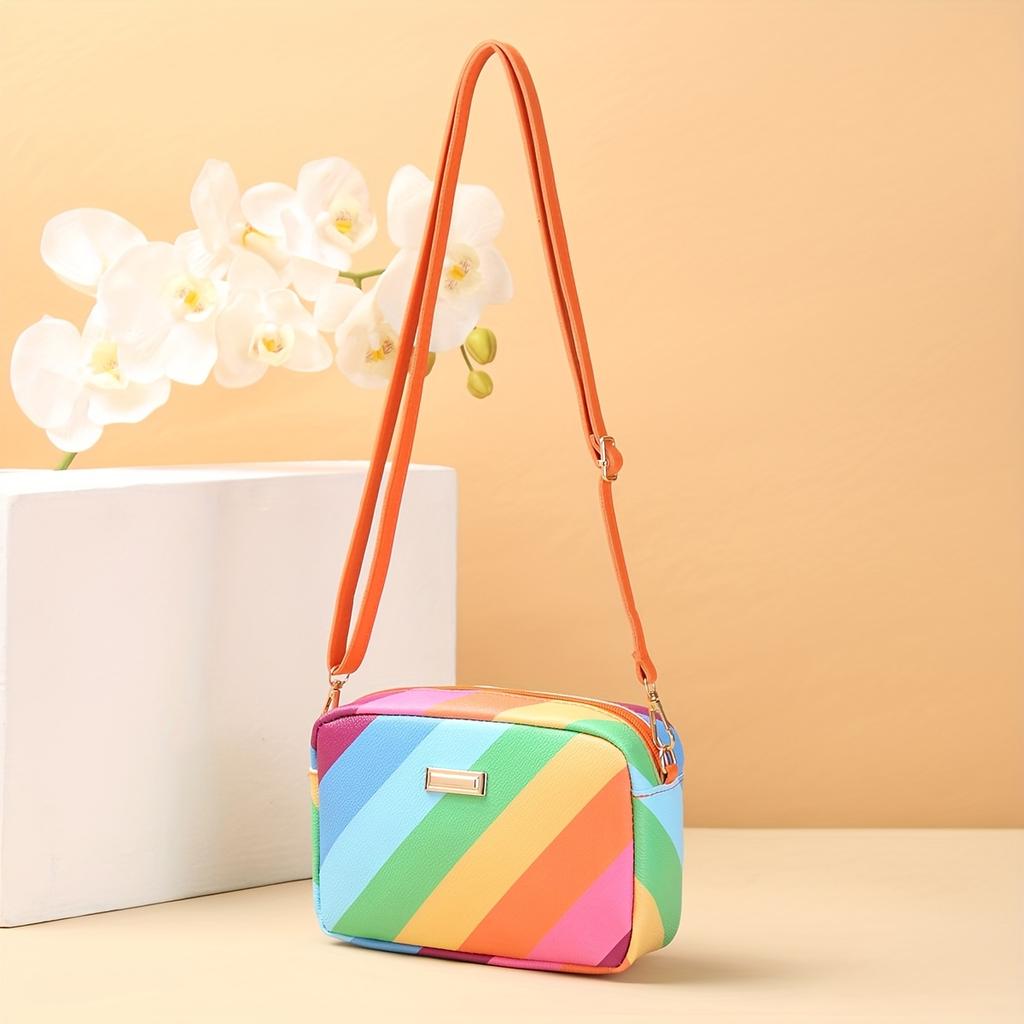 Stylish Crossbody Bag for Women, Colorful Small Square Bag Perfect for Outings, Versatile for Casual And Commuting Use, Makeup Bag