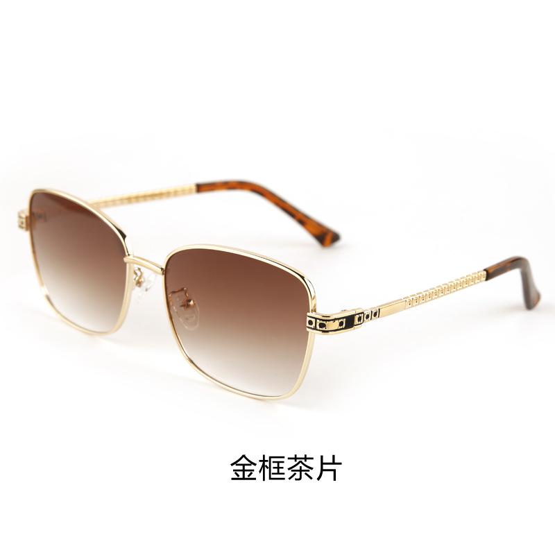 Fashion trend European beautiful women's metal sunglasses high sense street shot sunscreen anti-ultraviolet sunglasses men