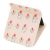 Desktop Makeup Mirror Floral Pu Leather Simple Portable Handheld Makeup Mirror Foldable Student Compact Cute Pocket Mirror