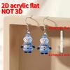 Cross-border Cartoon Snowman Earrings - Cute, Striped Scarf, Flat Acrylic Christmas Decor