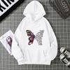 Rose Butterfly Impossible Letter Graphic Print Women Sweatshirt Fashion Warm Hooded Loose Casual Hoodies Fleece Soft Clothing