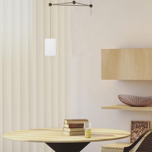 DOITOOL Lampshade, Glass, Replacement, E27 Base, 10cm Diameter, 15cm Height, Cylindrical, Milk White, Pendant Light Shade, Lighting, DIY Parts