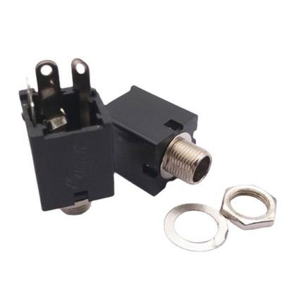 2/5/10pcs 3 Pin 6.35mm 6.5mm Mono Female Headphone Plug Socket Microphone 1/4 Inch Panel Mount Solder Nut Audio Jack 6.35 Mm