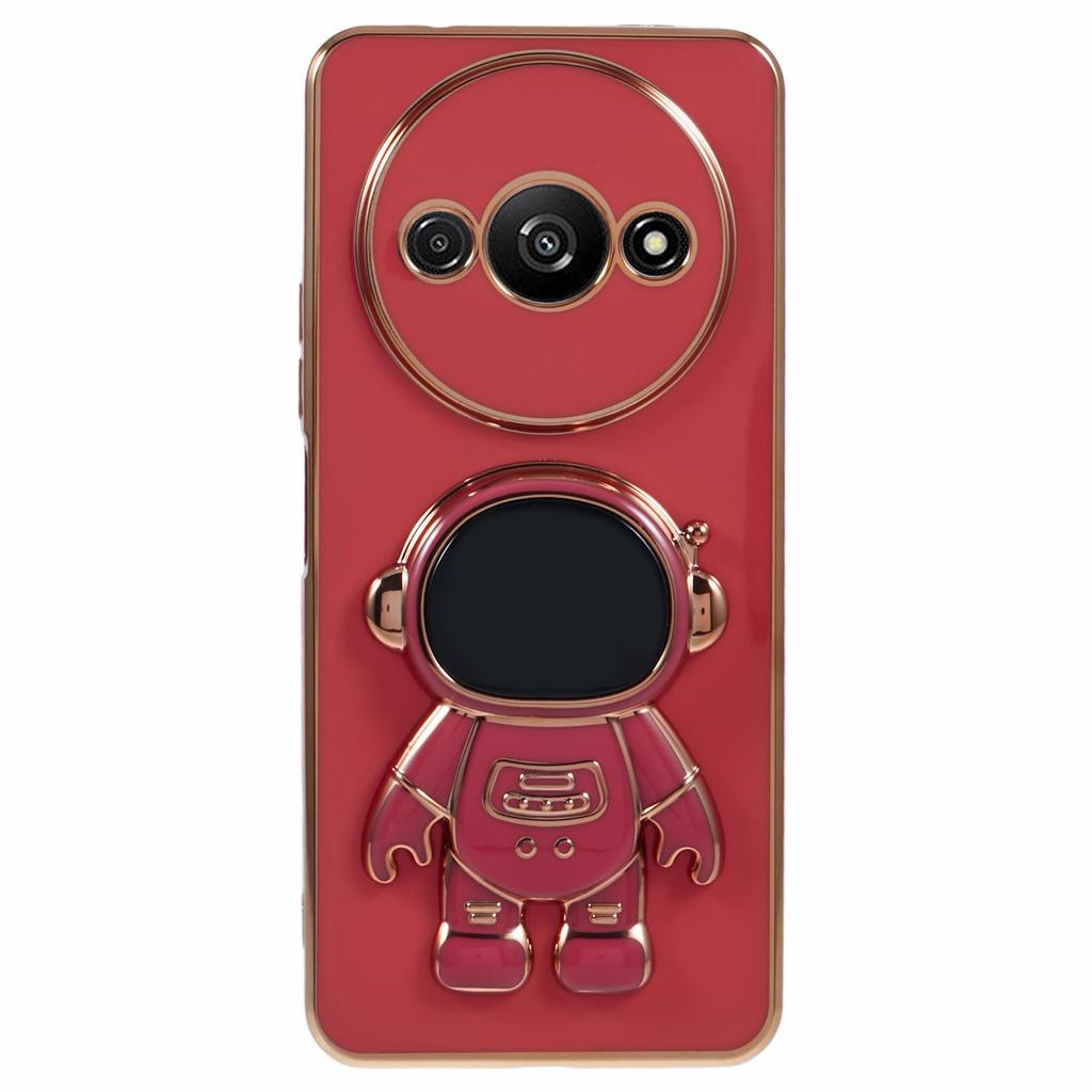 For Xiaomi Redmi A3 4G/Poco C61 4G Electroplating Case Astronaut Kickstand Design TPU Phone Cover