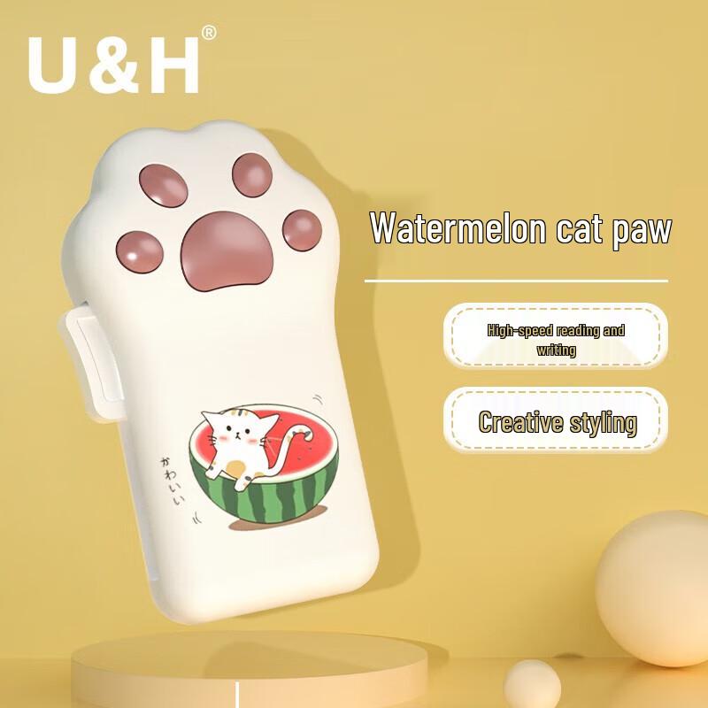 U&H P008 Cute Cat Paw USB Flash Drive with Type-C Adapter