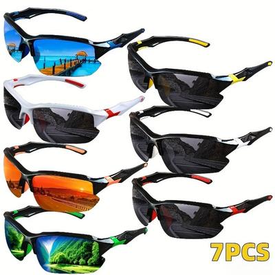 7 SZTUK Okulary Rowerowe Sporty Outdoorowe Codzienne Okulary Przeciwsłoneczne Rowerowe dla Mężczyzn i Kobiet