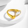 White Sea Shell Adjustable Retro Titanium Steel Ring for Men and Women