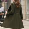 Womens Winter Lapel Button Long Trench Coat Jacket Ladies Overcoat Outwear