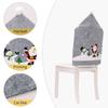 Chair Covers Gray Santa Hat Shape for Dining Room Chair Back Cover Slipcover for Christmas Holiday Festival Decoration