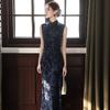Blau ärmellos nationaler Stil neu Chinesisch täglich Suzhou langer Cheongsam verbessert jung 1011 neu Damen hoher Sinn