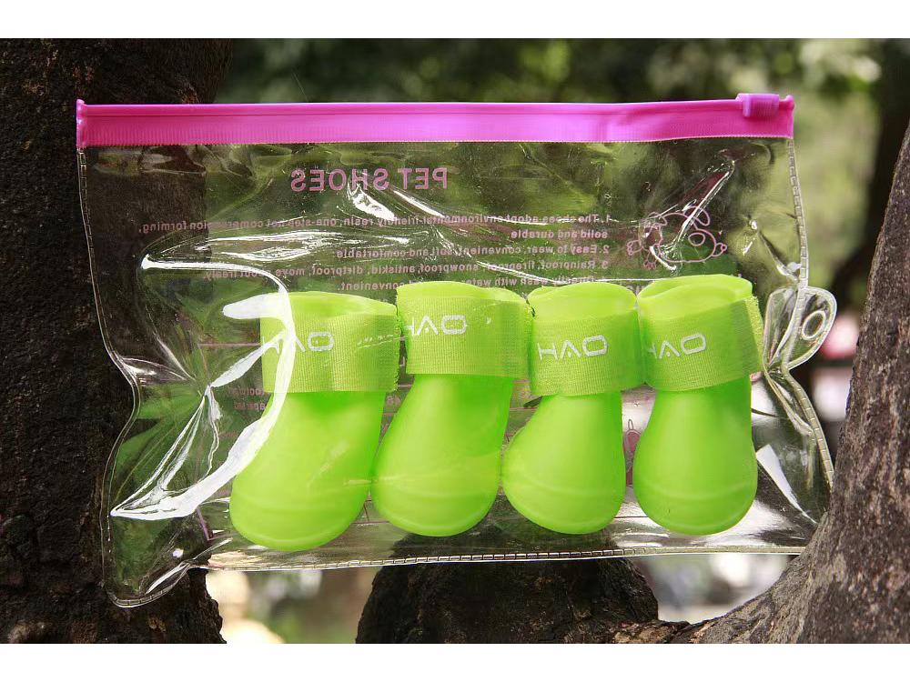 

Водонепроницаемые дождевые ботинки для собак с мягкой подошвой Small зелёный