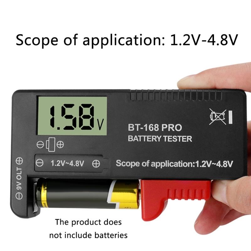 Multiple Type Battery Voltage Meter Measurement Analyzers for AA 9V Featuring Realtime LCD Readout Household Appliances