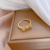 Simple Design Bowknot Shaped Gold Color Adjustable Ring For Women All Match Personality Sweet Crystal Open Rings Wedding Jewelry