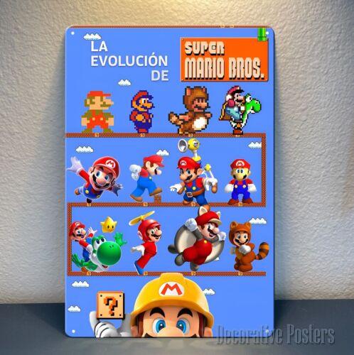 

Super Bros Retro Video Game Metal Poster Sign Size2030cm aluminum 20x30cm