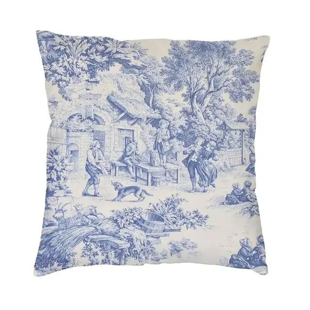Home Decor Vintage Country Scenes Printed Pillow Covers Pattern Cushion Cover Suitable for Sofa Bedroom Car Pillow Cover