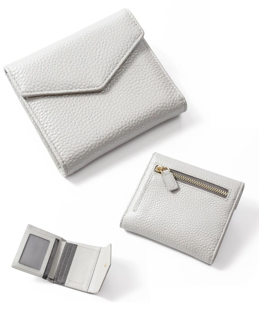 Blanc Pomme Mini Genuine Pearl Wallet, Women's Tri-fold/Bi-fold Wallet, Leather, Stylish, White, Bp-1086