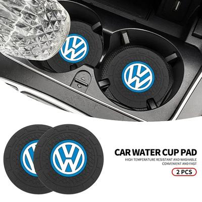 Für Volkswagen 1/2 Stück Auto-Getränkeuntersetzer Wasserdicht Rutschfest Silikon-Untersetzer Für Volkswagen VW Golf Caddy Scirocco Käfer Touran Rl