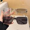 Metal Square Frameless Sunglasses For Men Women Outdoor Shades Anti UV Sun Glasses