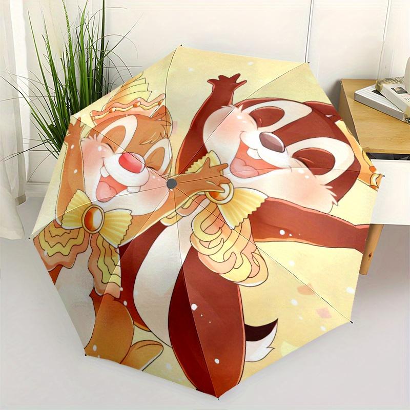 

Laughing Chip & Dale Design Automatic 3-Fold Umbrella Design, Cute Cartoon Pattern, Portable Outdoor Umbrella, Perfect, Holiday Gift for Dis