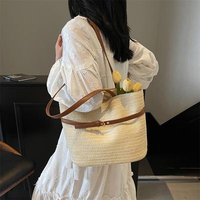 Large Capacity Bag Women's Bag Woven Summer Travel Beach Women's New Bag Shoulder Tote Bag Large Bag